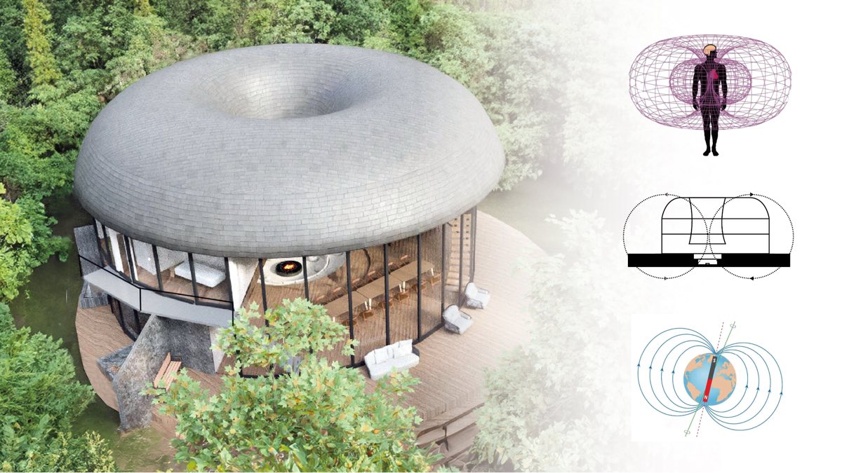 TORUS——トーラス（ドーナツ）状の屋根と、心臓・地球の電磁場ダイアグラム